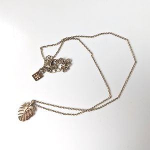 Banana Republic Banana Leaf Gold Tone Necklace